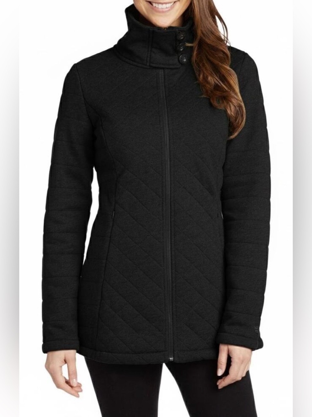 The North Face Caroluna Jacket Womens SM Black Full Zip High Neck Quilted Hooded